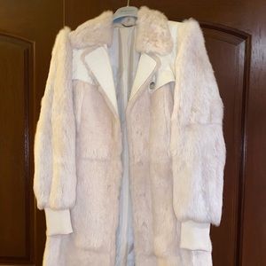 HUGO BOSS Rabbit Fur White Coat
